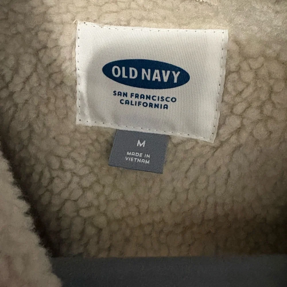 Old Navy Tan Teddy Jacket with Cream Accents